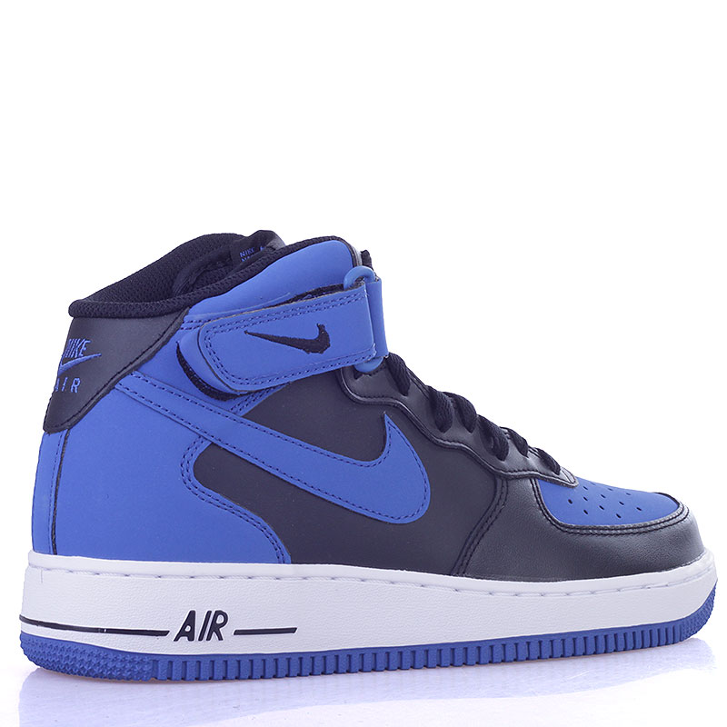 Nike air force 1 mid black and blue best sale