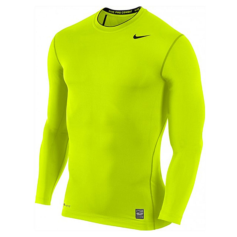 Yellow nike long hot sale sleeve compression shirt