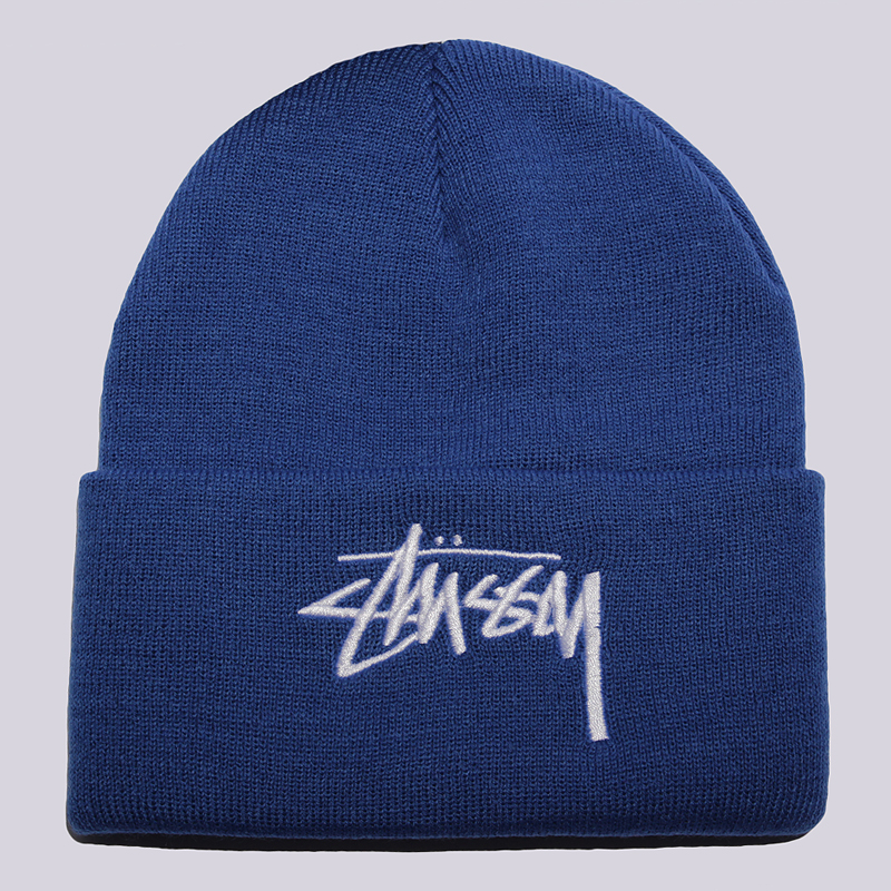 

Шапка Stussy Stock Cuff Beanie, Синий