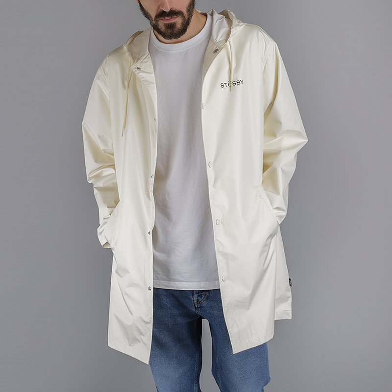 stussy long hooded coach jacket