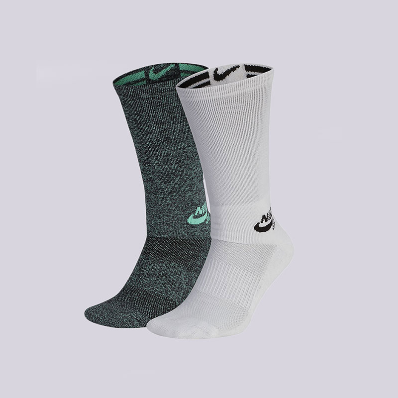 

Носки Nike SB, Skateboarding Crew Socks (2 Pair, Зеленый;белый