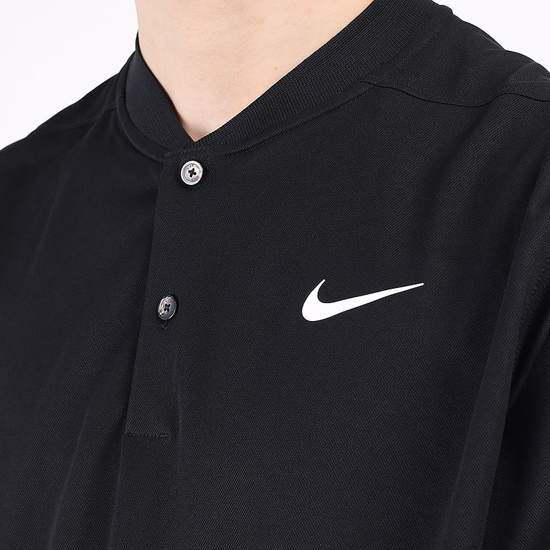 black nike dri fit polo