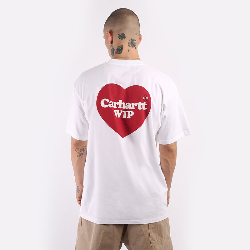 Мужская футболка Carhartt WIP S/S Double Heart T-Shirt (I032155-white)  - цена, описание, фото 4