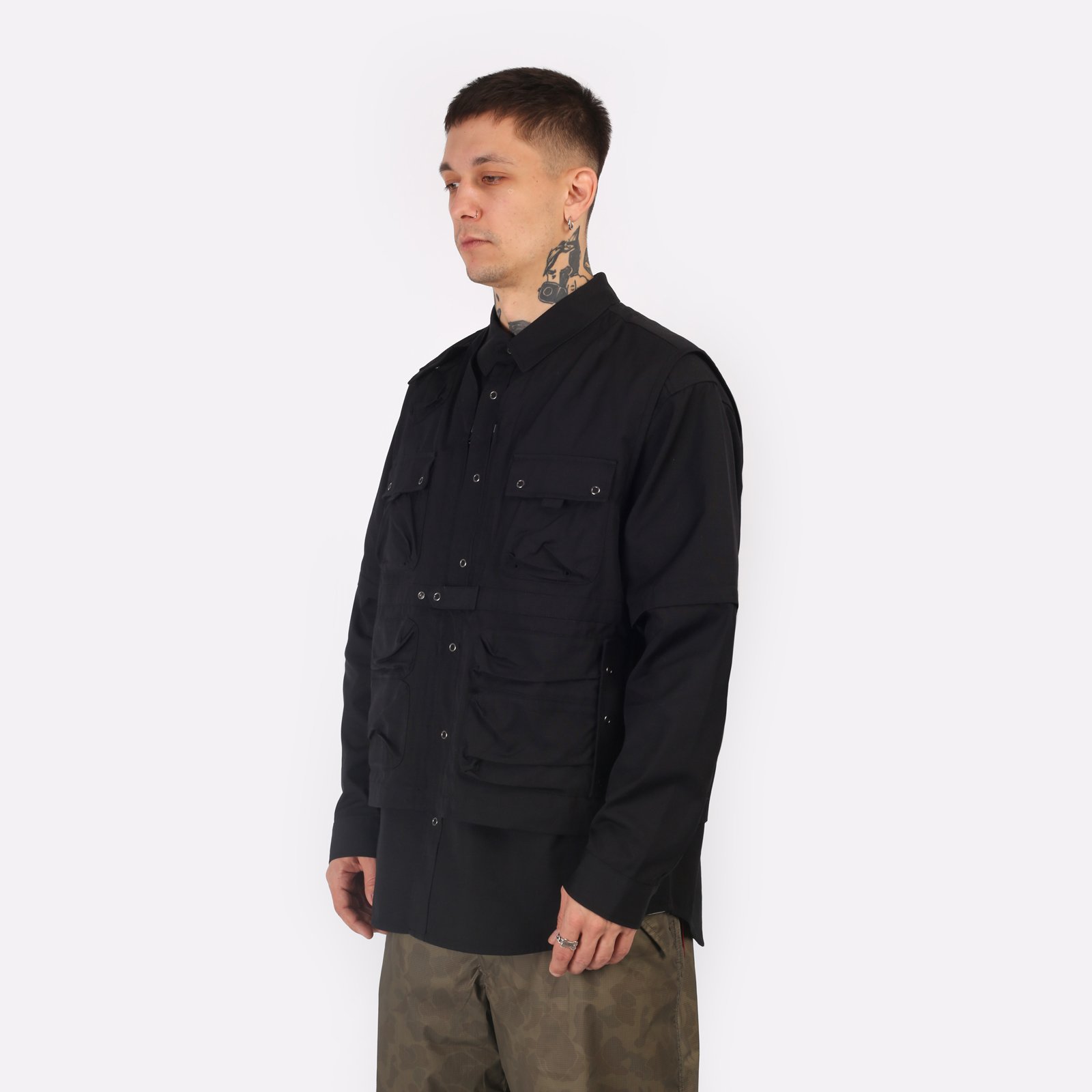 Мужская куртка Alpha Industries C-1 Mod Shirt Jacket (MJC54001C1-black)  - цена, описание, фото 3