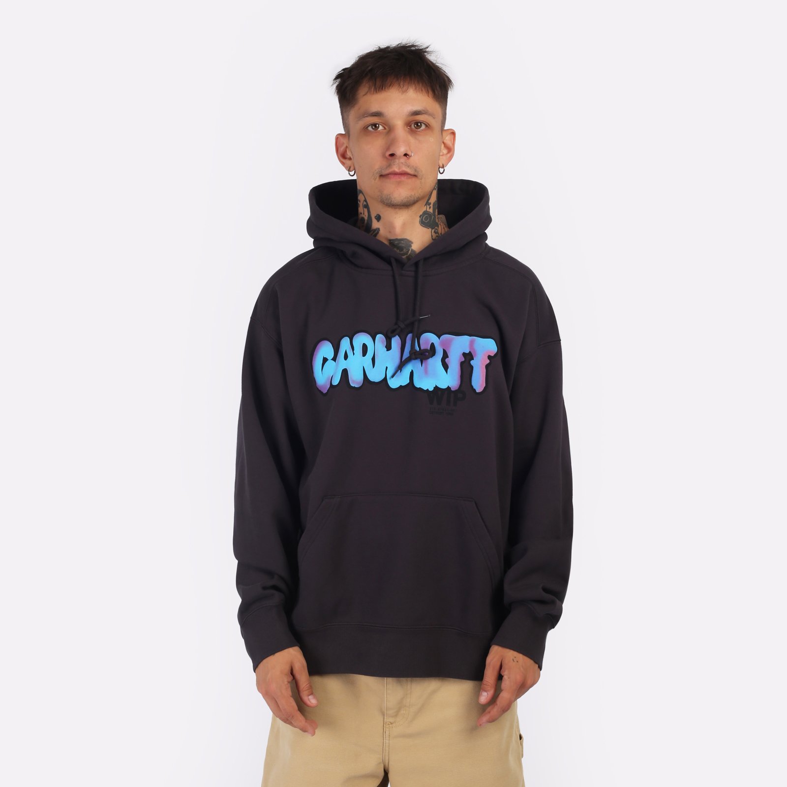 Мужская толстовка Carhartt WIP Hooded Drip Sweat (I033254-charcoal)  - цена, описание, фото 1