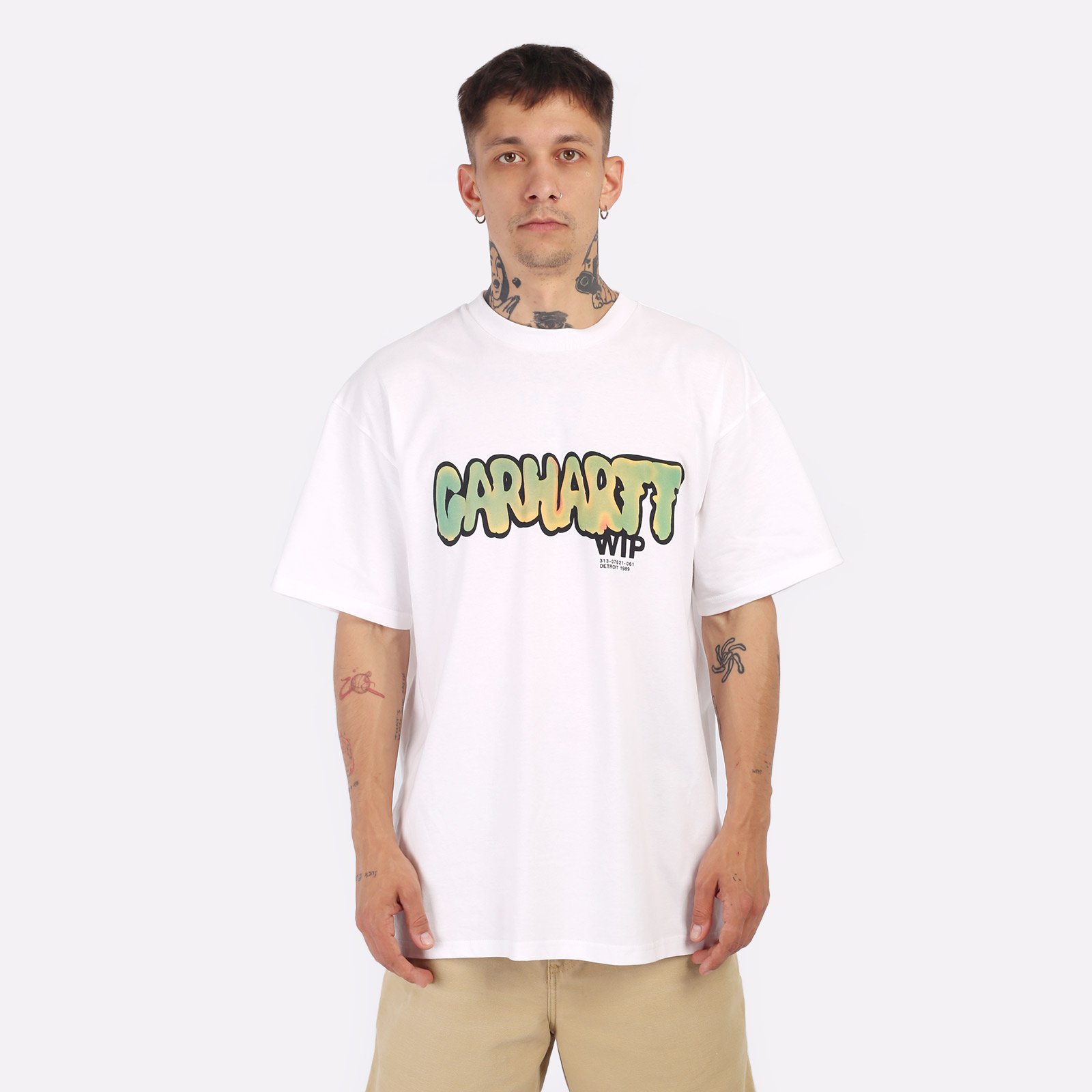 Мужская футболка Carhartt WIP S/S Drip T-Shirt (I033160-white)  - цена, описание, фото 1