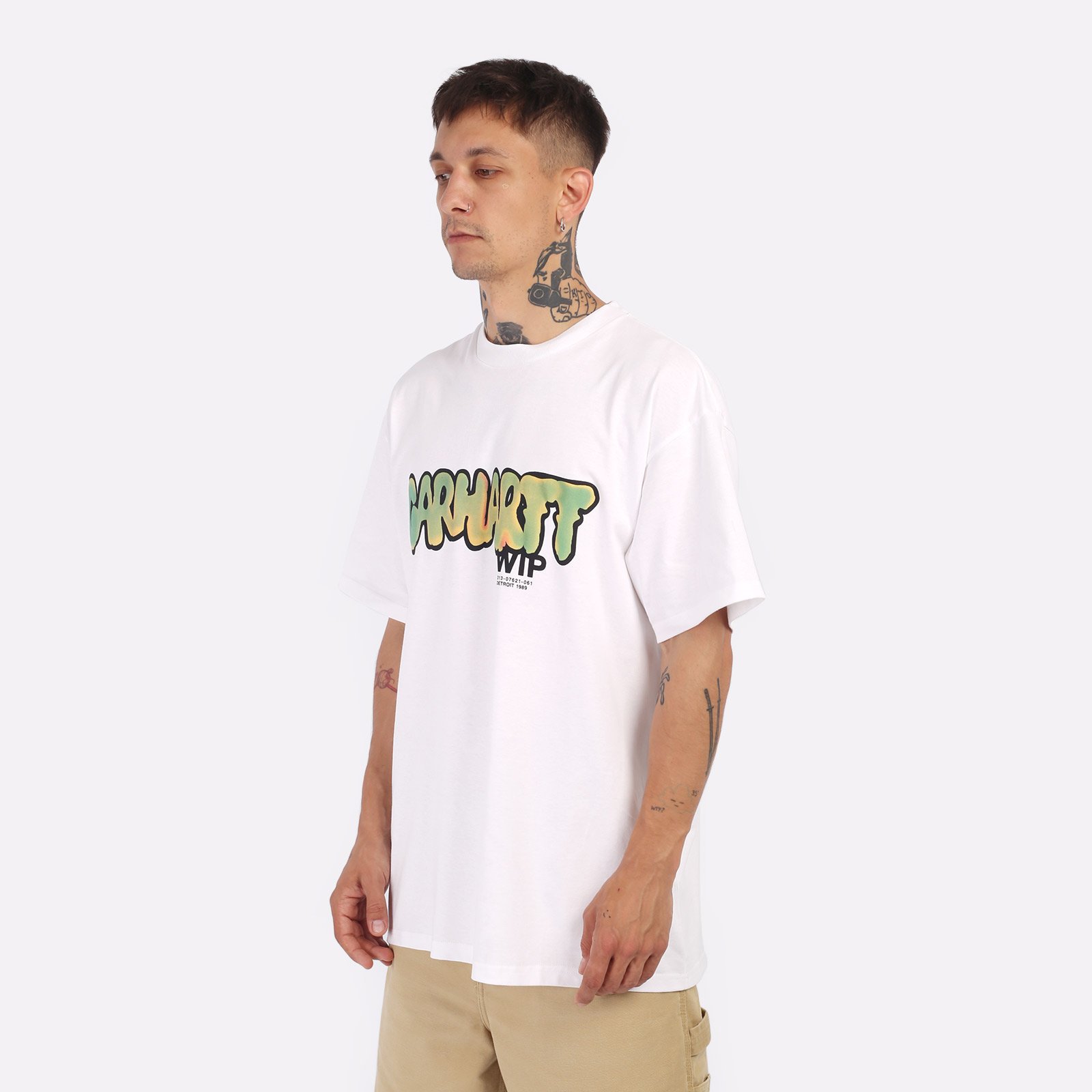 Мужская футболка Carhartt WIP S/S Drip T-Shirt (I033160-white)  - цена, описание, фото 3