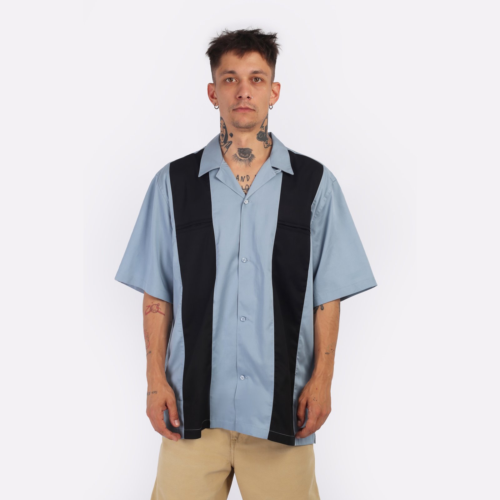 Мужская рубашка Carhartt WIP S/S Durango Shirt (I033041-blue/black)  - цена, описание, фото 1