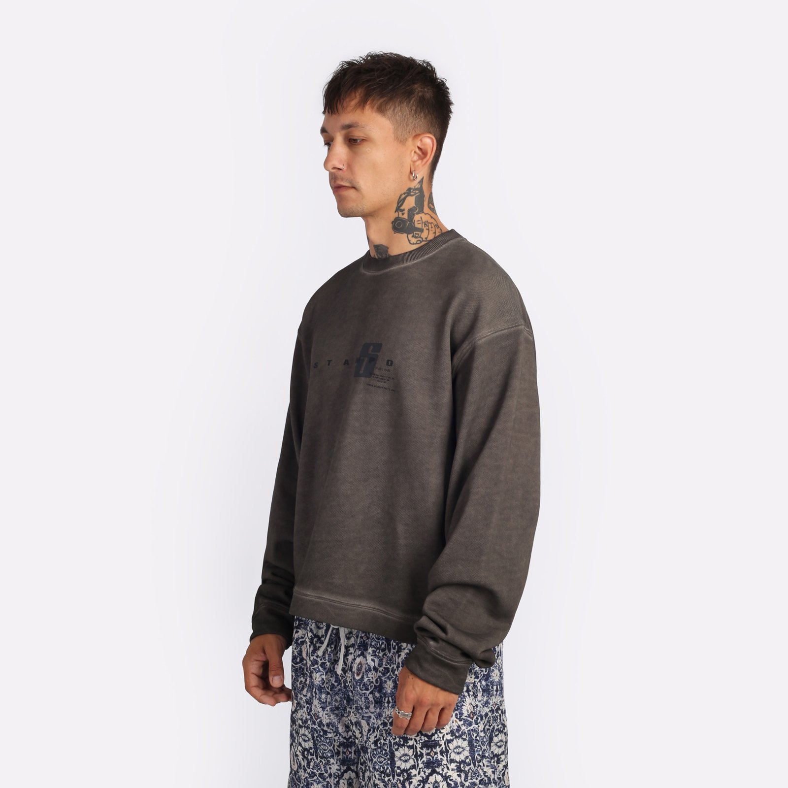 Мужская толстовка Stampd S24 Transit Cropped Crew Neck (SLA-M3370SW)  - цена, описание, фото 3