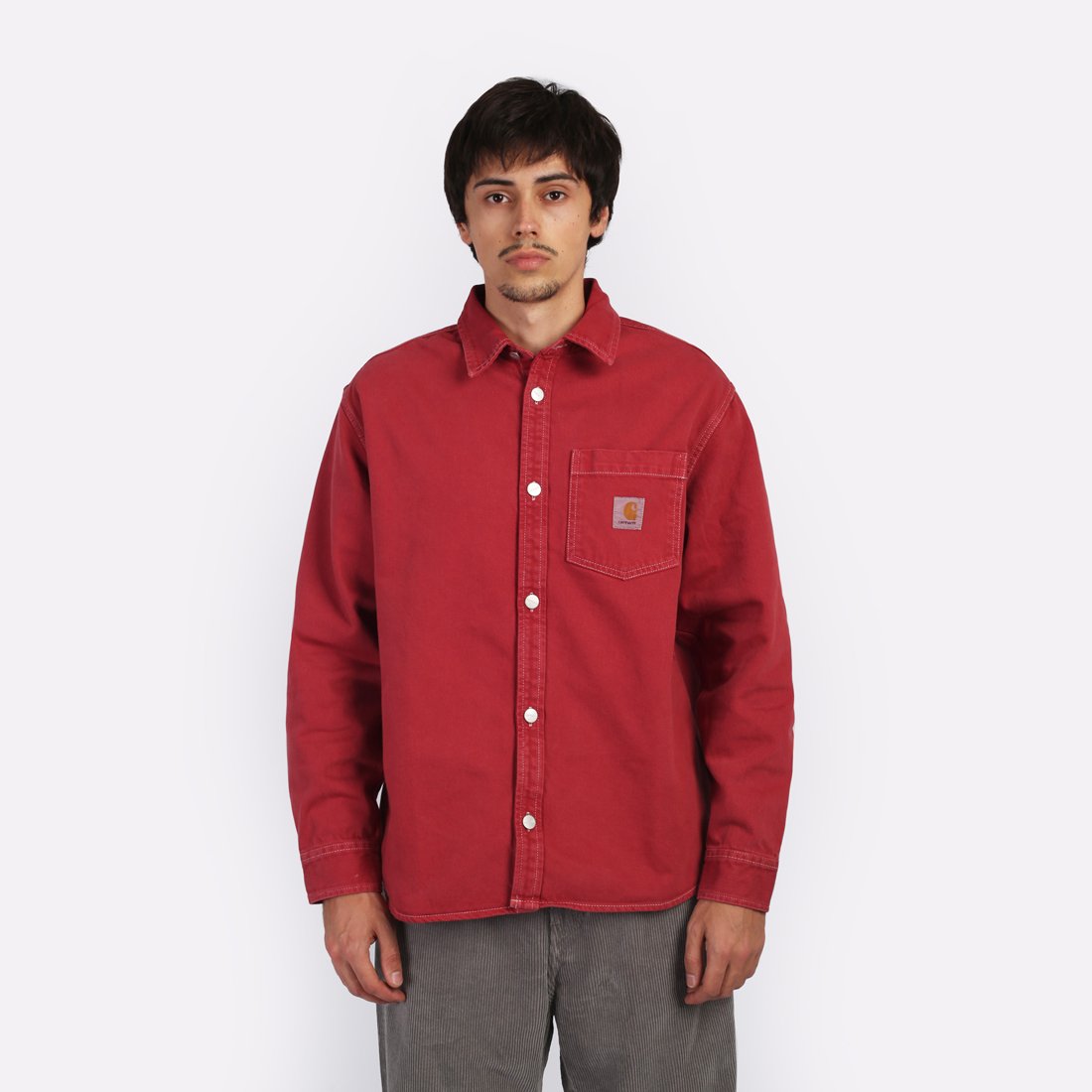 Мужская рубашка Carhartt WIP George Shirt Jac (I033750-tuscany)  - цена, описание, фото 1