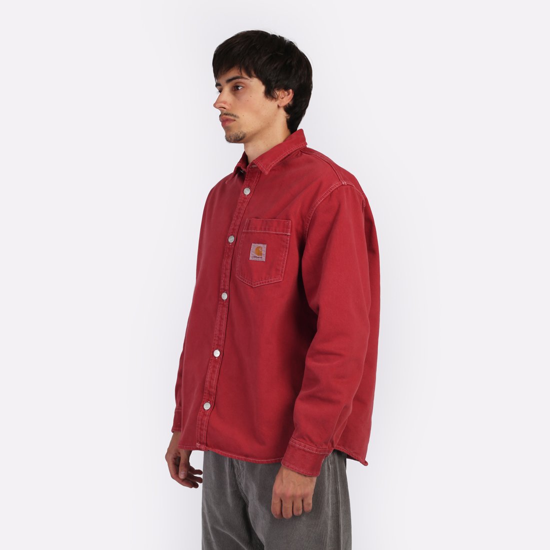 Мужская рубашка Carhartt WIP George Shirt Jac (I033750-tuscany)  - цена, описание, фото 3