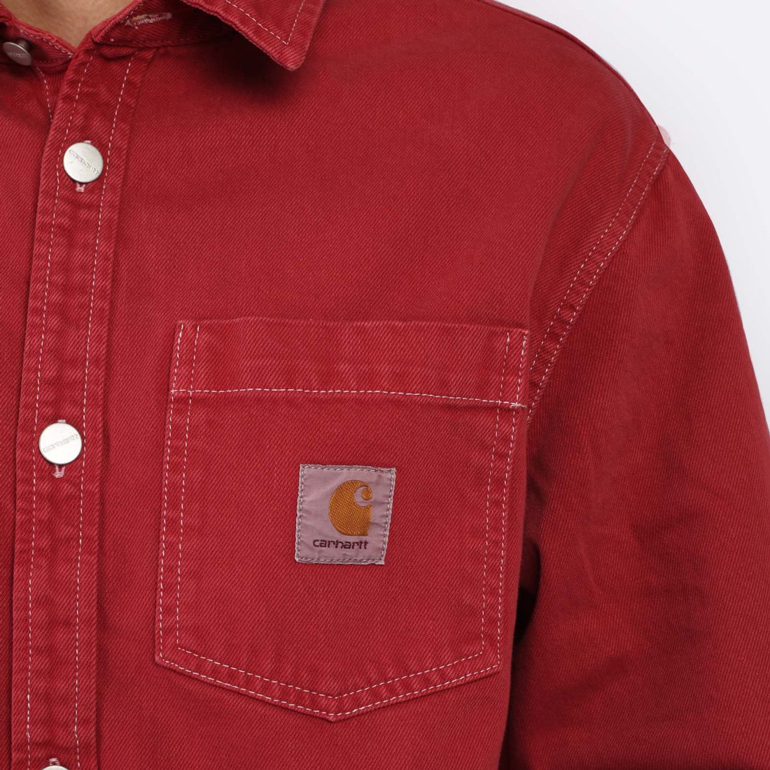 Мужская рубашка Carhartt WIP George Shirt Jac (I033750-tuscany)  - цена, описание, фото 4