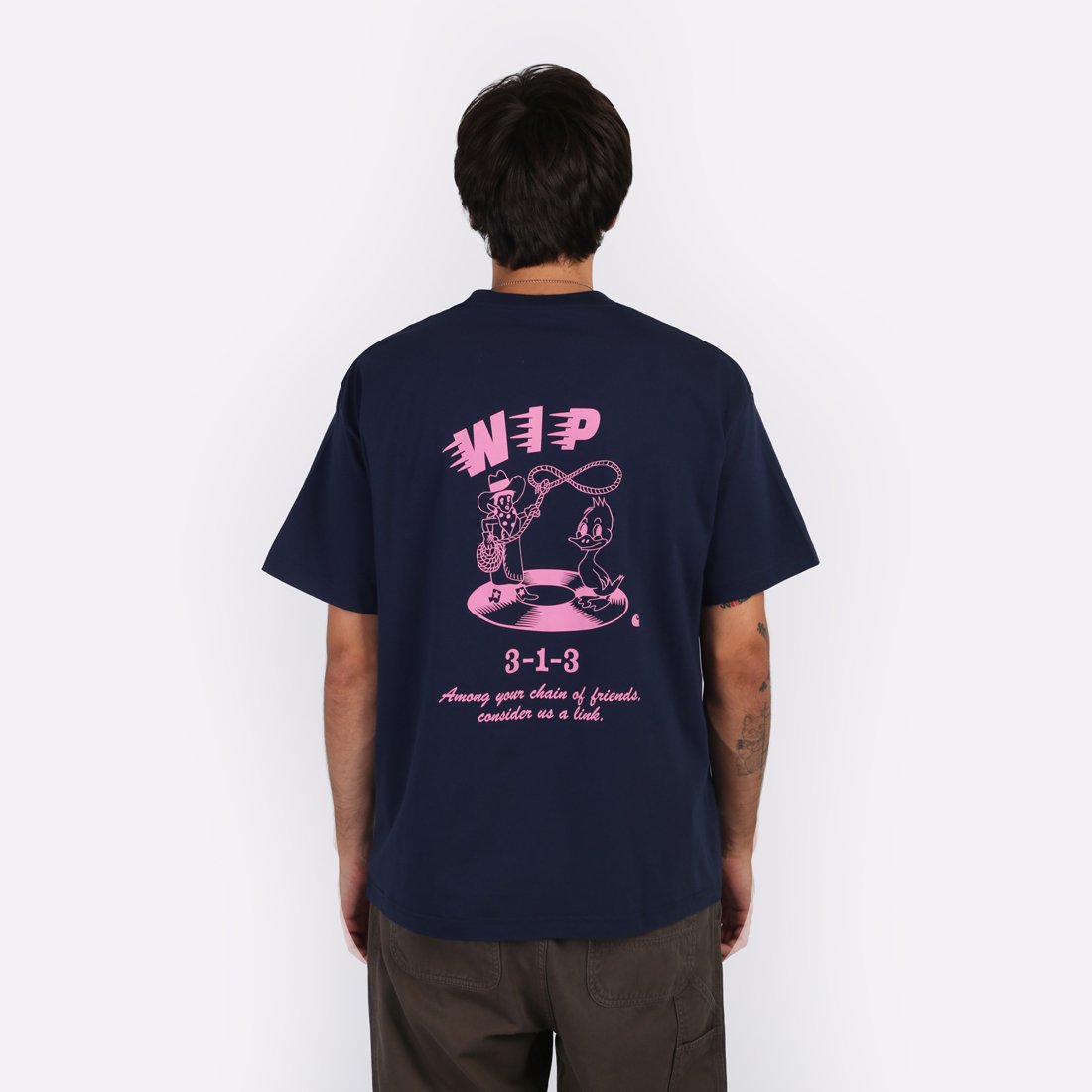 Мужская футболка Carhartt WIP S/S Friendship T-Shirt (I033641-blue/lgt pink)  - цена, описание, фото 2