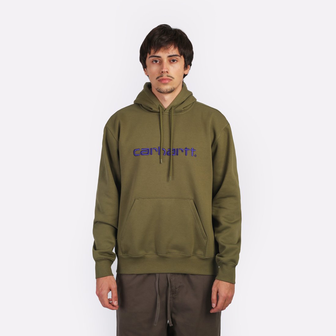 Мужская толстовка Carhartt WIP Hooded Carchartt Sweat (I030547-capulet/aura)  - цена, описание, фото 1