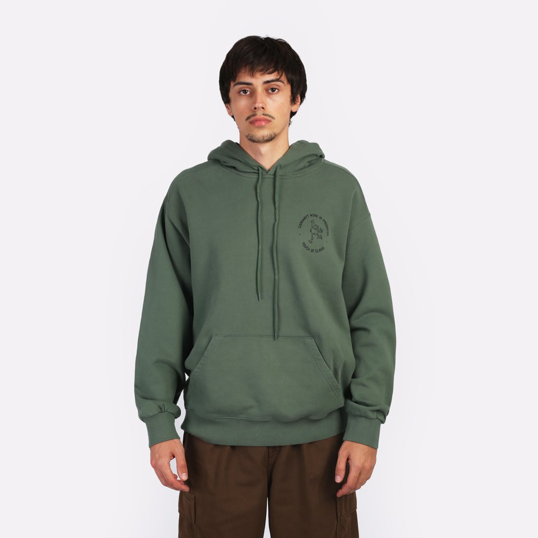 Мужская толстовка Carhartt WIP Hooded Stamp Sweat (I033621-duck green/black)  - цена, описание, фото 1