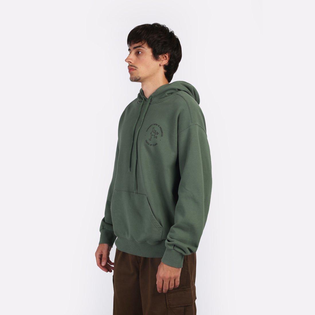 Мужская толстовка Carhartt WIP Hooded Stamp Sweat (I033621-duck green/black)  - цена, описание, фото 3