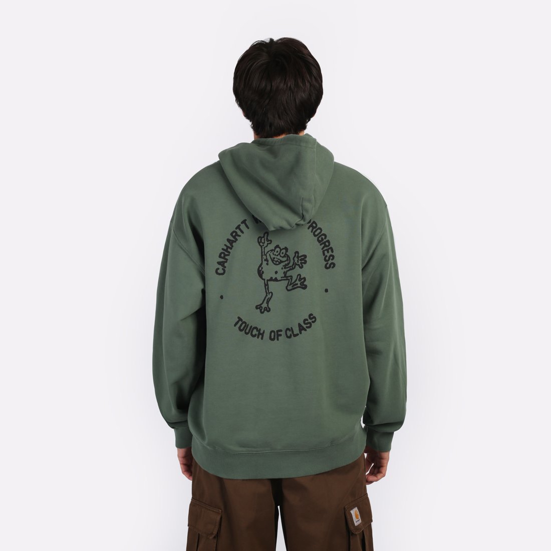 Мужская толстовка Carhartt WIP Hooded Stamp Sweat (I033621-duck green/black)  - цена, описание, фото 2