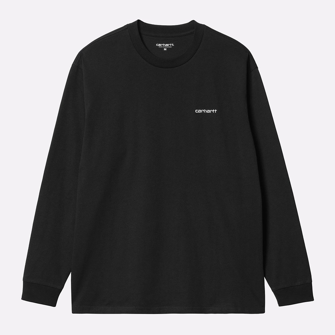 Лонгслив Carhartt WIP L/S Script Embroidery T-Shirt (I032306-black/white)  - цена, описание, фото 1