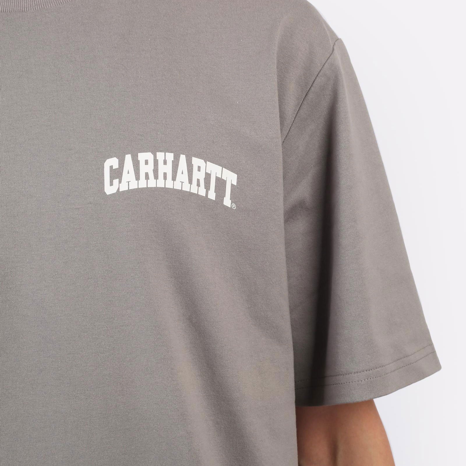 мужская футболка Carhartt WIP S/S University Script T-Shirt  (I034852-grey/white) I034852-grey/white - цена, описание, фото 4