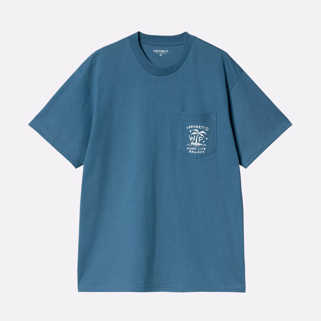 Мужская футболка Carhartt WIP S/S Fragments Pocket T-Shirt (I034407-sodalite/white)  - цена, описание, фото 1